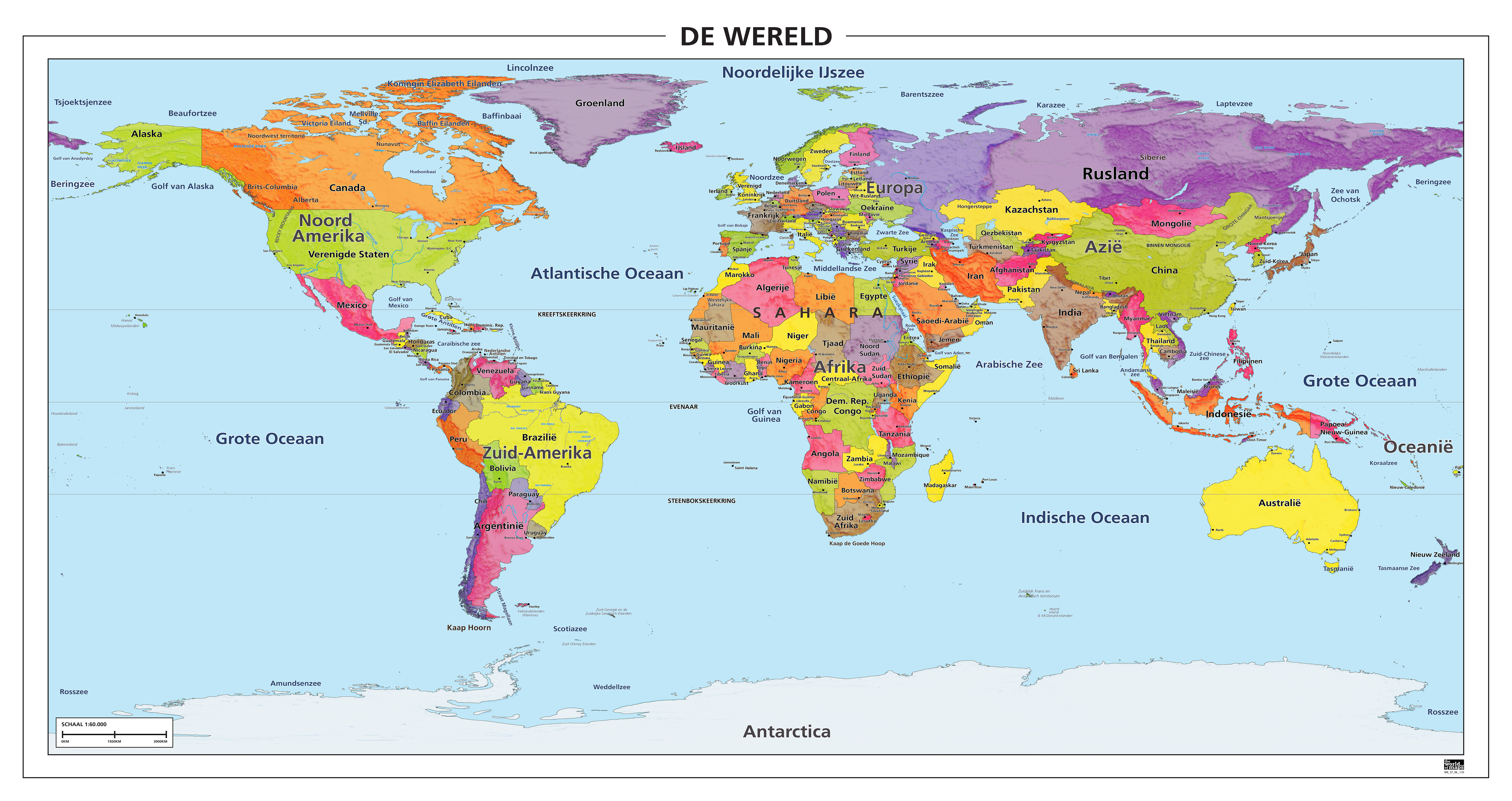 Mevrouw Interpretatie sigaret Digitale Wereldkaart Staatkundig 170 | Kaarten en Atlassen
